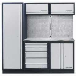 Système De Rangement Modulaire KRAFTWERK Mobilio - 3 éléments - Plan De Travail Inox - 3964AIX