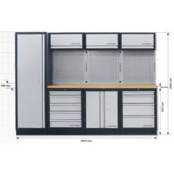 Système De Rangement Modulaire KRAFTWERK Mobilio - 4 éléments - Plan De Travail Inox - 3964BIX