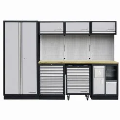 Système De Rangement Modulaire KRAFTWERK Mobilio - 4 éléments - Plan De Travail Multiplex - 3964D