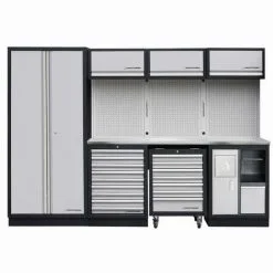 Système De Rangement Modulaire KRAFTWERK Mobilio - 4 éléments - Plan De Travail Inox - 3964DIX