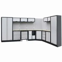 Système De Rangement Modulaire KRAFTWERK Mobilio - 8 éléments - Plan De Travail Multiplex - 3964E