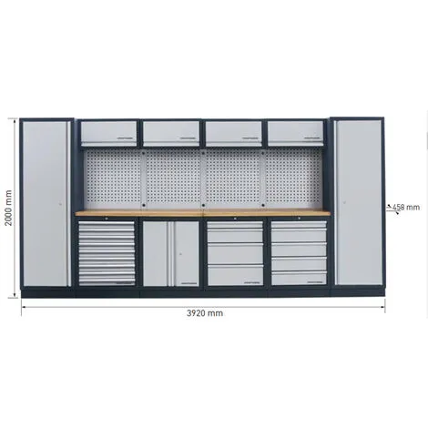 Système De Rangement Modulaire KRAFTWERK Mobilio - 6 éléments - Plan De Travail Inox - 3964FIX 4 Système De Rangement Modulaire KRAFTWERK Mobilio - 6 éléments - Plan De Travail Inox - 3964FIX – Image 2