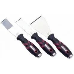 KRAFTWERK Lot De 3 Couteaux à Frapper Lame Inox Et Talon Inox Largeur 32 32 75 Mm